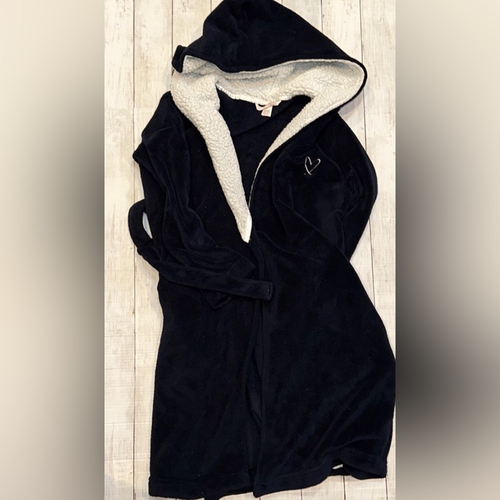 Navy blue Victoria’s Secret hooded robe